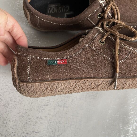 Womens Brown Suede Lace-Up Moccasin Comfort Shoes Loafers 40 / US 8.5 - Picture 8 of 13